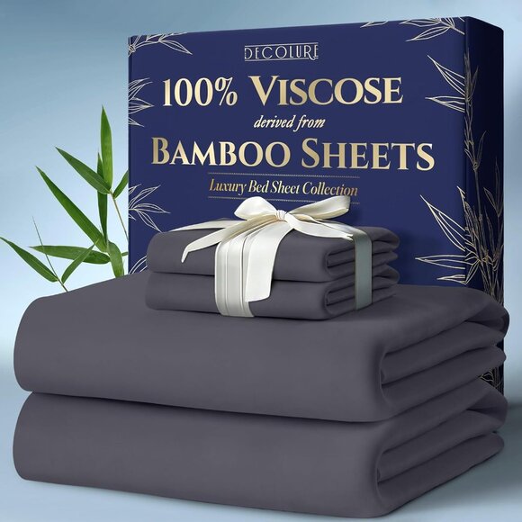 Other - 9- 100% Viscose Derived from Bamboo Sheets King Size 4pcs - Cooling 17" Deep